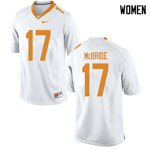 Women #17 Will McBride Tennessee Volunteers College Football Jerseys Sale-White
